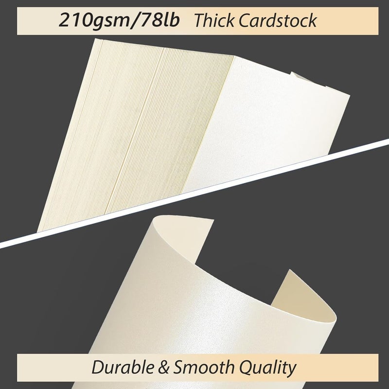 CREGEAR 100 Sheets Cream Shimmer Cardstock Printer Paper 8.5 x 11, 78lb/210gsm Glossy Card Stock, Premium Pearl Cardstock, Double Side Pearlescent Paper for DIY Craft, Christmas Card Making,Invitation - Image 4